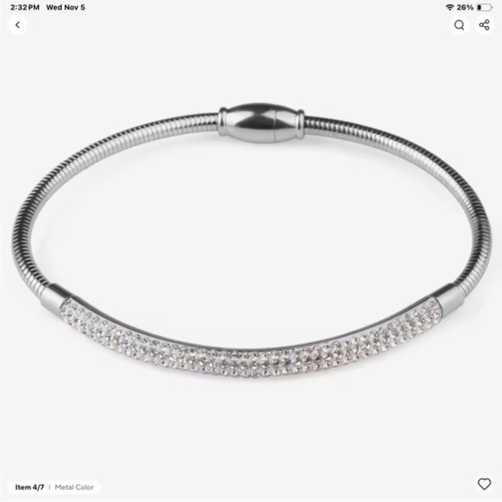 New Silver Bar Bracelet - Magnetic Clasp